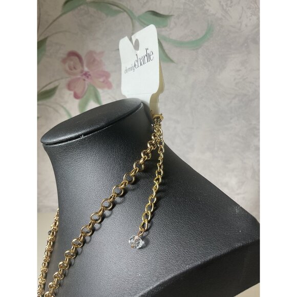 Charming Charlie Gold & Black Multi-Chain Fringe Necklace - Picture 4 of 5